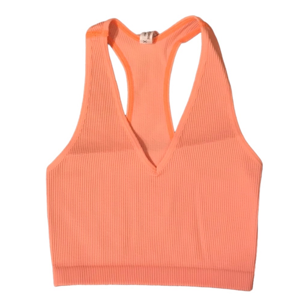 Free People Free Throw Crop Peach Horizon XS Extra Small New
